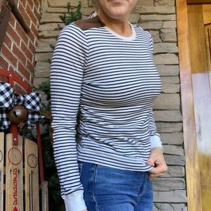 🍓3/$20 Ralph Lauren Striped Long Sleeve with Patchwork